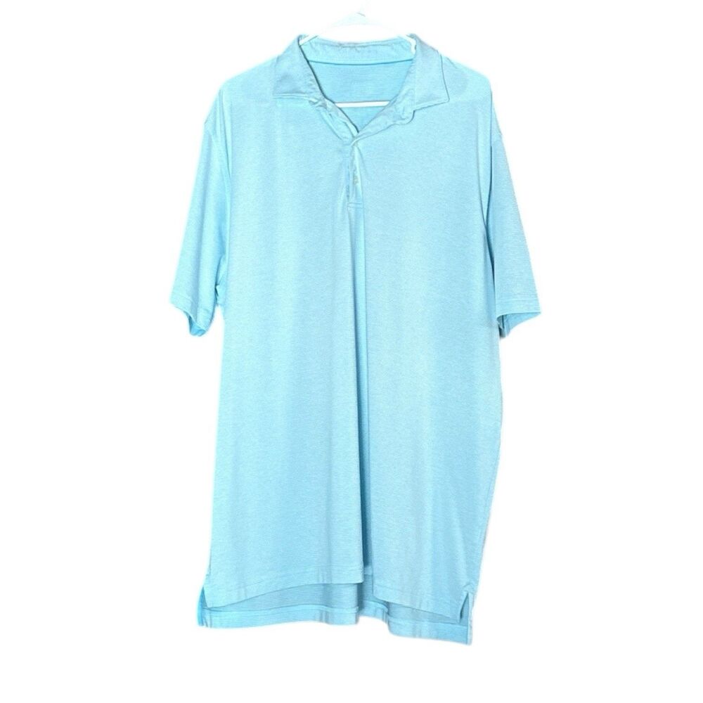 Johnnie-O Shirt Men’s Golf Polo Size XL Blue & White Striped Size XL Stretch